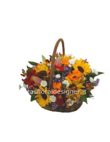 Cestino con girasoli
