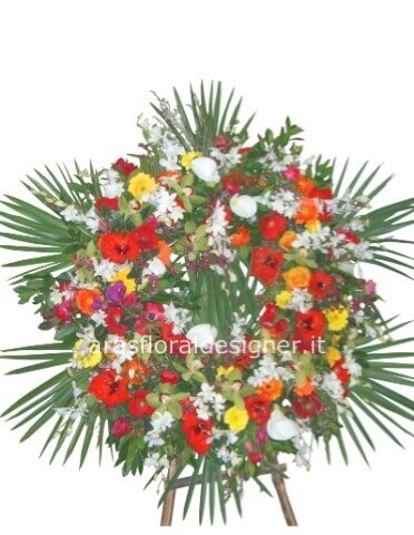 Corona funebre con tipo fiori da concordare