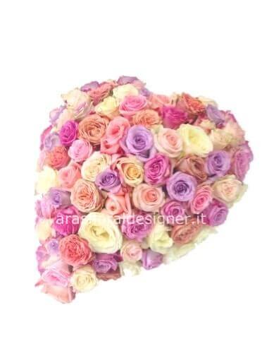 Cuore cm 30 con fiori misti